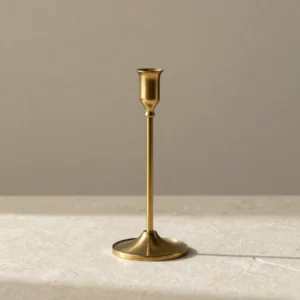 Sculptural Cast Brass Candleholder